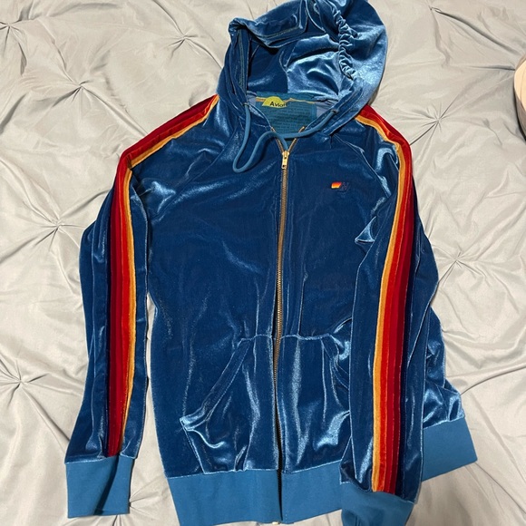 Aviator Nation Jackets & Blazers - Aviator Nation Velour Zip Up Jacket! 💙🦋